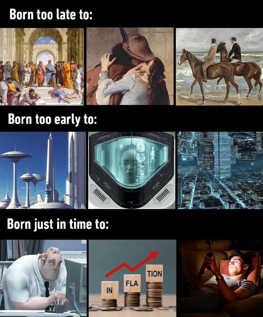 a col of images of people and a man