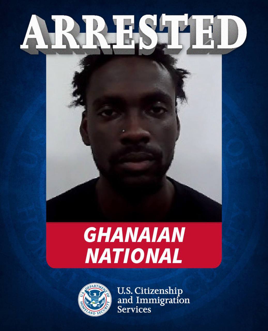 a wanted poster for a man who was arrested in the area of the city